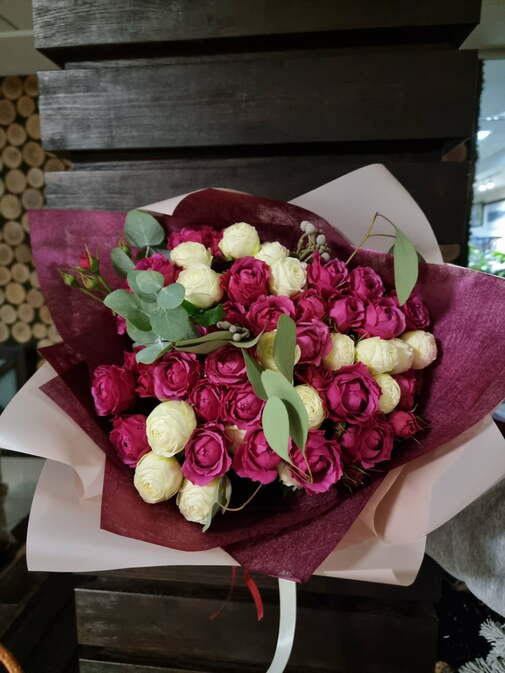 Мікс Піоноподібних троянд Букет №49