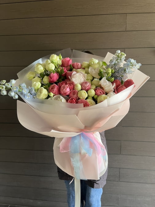 Пионовидная роза Микс Букет №121