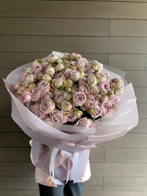 19 Півоноподібних троянд Лавандер Баблз Букет №171